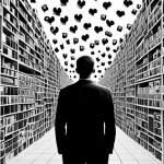 **

Selective attention concept. A person is overwhelmed by an abundance of information (social media icons, news articles), but focuses on a single, important task represented by a clean, minimalist icon or image. The overall style is clean, modern, and slightly surreal, emphasizing the contrast between chaos and focus.

**
